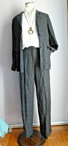 Pantalon Sarah Pacini En Fine Maille Violet - Extra Long Avec Haut Opaque - Taille ~36/38 - Occasion Très Bon état