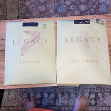 Legacy Shape/Leg Wear Size A Control Top Brown & Black CoolmaxTights  *NEW* QVC