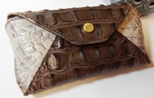 BRAHMIN Sunglasses Eyeglasses CASE Melbourne Toasted Almond Croc Emboss Leather