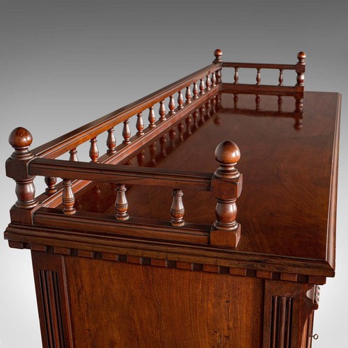 Antico armadio a duetto specchiato, inglese, noce, libreria, credenza, vittoriano - Foto 7 di 12