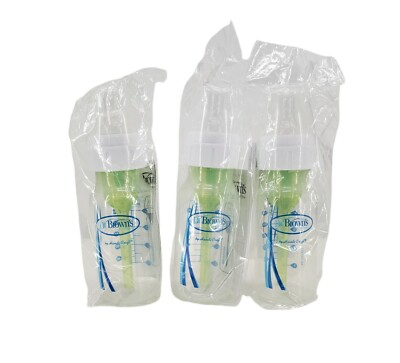 Dr. Browns Natural Flow 4 Ounce Baby Bottles Lot Of 3 Brand New Sealed