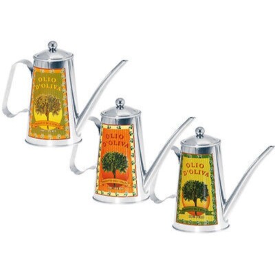 Oliera Acciaio E Vetro 4 Pezzi Cucina Porta Olio Aceto Sale Pepe Con Supporto Vivalto - Foto 3