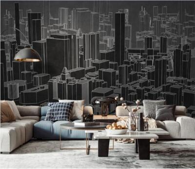 3D Black City Model E3167 Wallpaper Mural Paper Wall Print Indoor Murals CA Erin