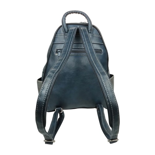 Klein Damen Cityruckack Rucksack Stadtrucksack Daypack Blau Grau Sportlich - Bild 6 von 7