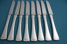 8 Solid Dinner Knives Lenox PORTOLA Stainless NEW 9 1/4"