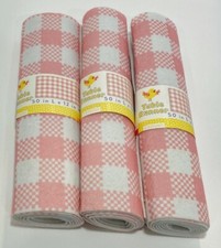 Easter table Runner, Dimensions 50in L x 12in W , Color Plaid Pink/White -3pk