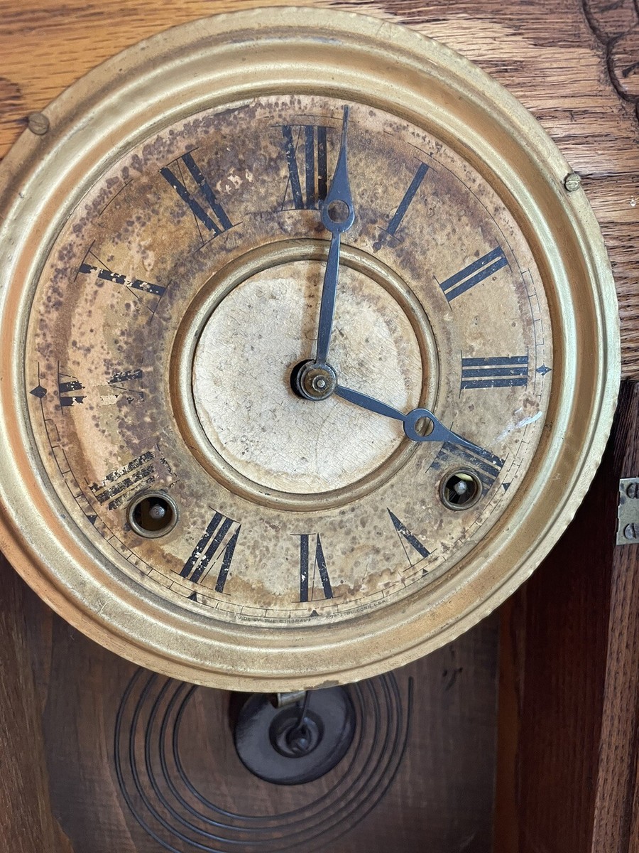 Antique 1897 E. Ingraham Clock Co GINGERBREAD KITCHEN MANTEL CLOCK