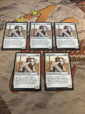 MTG Vigilant Sentry 033/261 Dominaria Remastered White Common! Playset Plus X5!