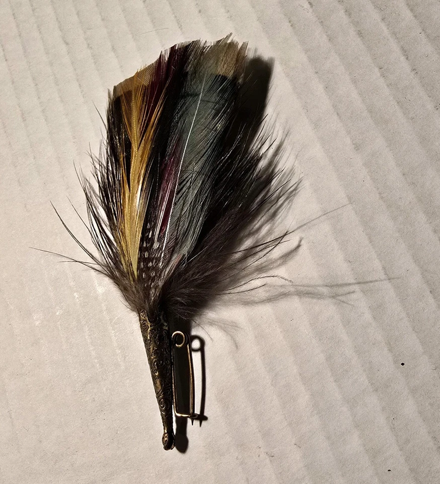 复古巴伐利亚瑞士德国蒂罗尔羽毛帽金色别针啤酒节 #1 — 第 2/4 张图片