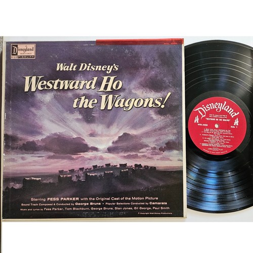 TESTED Original 1956 LP: Westward Ho The Wagons Sound Track Disneyland WDL 4008 - 第 1/13 張圖片