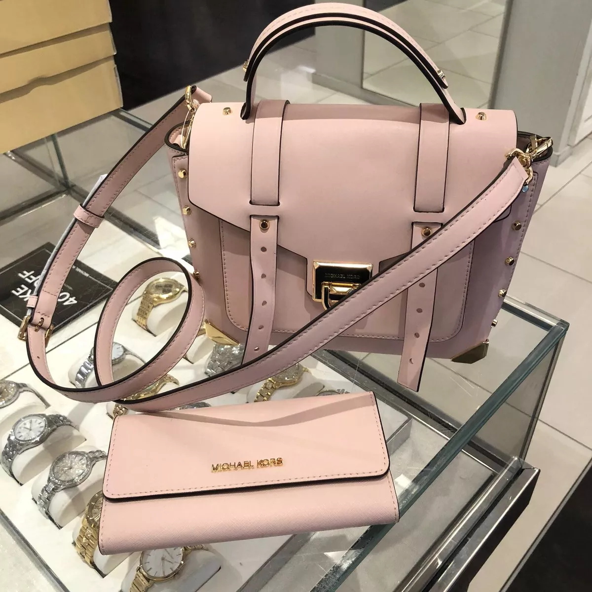 MICHAEL Michael Kors Pink Leather Chain Excess Shoulder Bag at 1stDibs  michael  kors hot pink purse pink leather bag pink mk bag