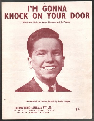 I M Gonna Knock On Your Door 1959 Eddie Hodges Sheet Music Ebay