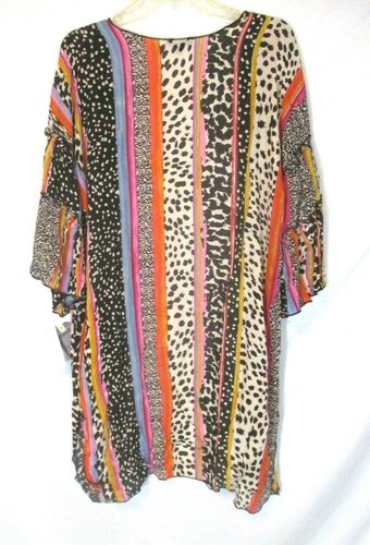 Democracy Sheer Jacket Sz S/M Black Animal Print Open Front 700604 Women ZG21 - Picture 2 of 6