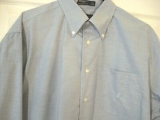 Nautica Men's Light Blue Long Sleeve Wrinkle Free Shirt Pocket Logo Sz 17 34/35
