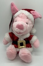Disney Santa Helpers Piglet 12  Plush Pink Red Contemporary Holiday Christmas