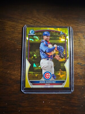 2023 1st Bowman Chrome Sapphire Adan Sanchez Yellow Refractor /50 SSP SP BCP-219