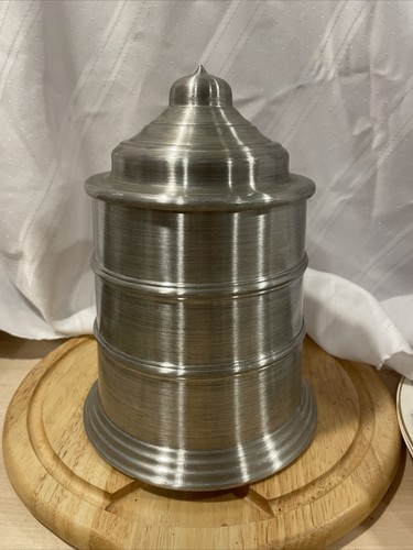 Vintage Beer Stein Ice Bucket Hong Kong Barware Giant Aluminum Pewter - Picture 2 of 11