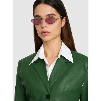 MIU MIU MU 54ZS ZVN50D Gold Pink Lens Oval Women Sunglasses  display picture 1