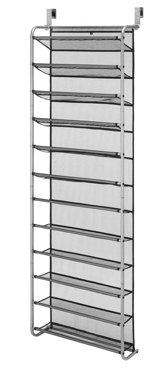 Mainstays 12-Tier Over The Door Shoe Rack for 36 Pairs, Metal