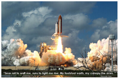 Space Shuttle Blastoff Educational Poster 36.5x24.5 - Laminated