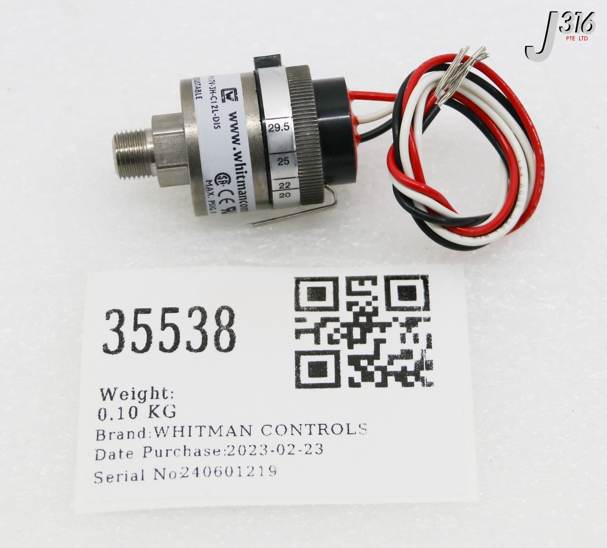 35538 WHITMAN CONTROLS VACUUM SWITCH (NEW) P117V-3H-C12L-DIS | eBay
