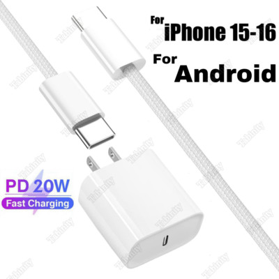 20W Fast Charging Type C Charger USB C Charger Block For iPhone 15 16Pro Samsung