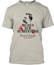 Nietzsche's Most Famous Quote Tee T-Shirt Made in the USA Size S to 5XL
