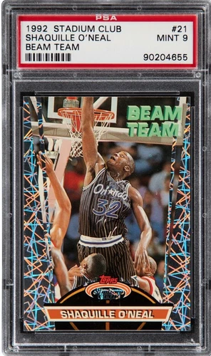 Shaq O'Neal 1992-93 Topps Stadium Club Beam Team #21 Rookie Card (RC) PSA Mint 9