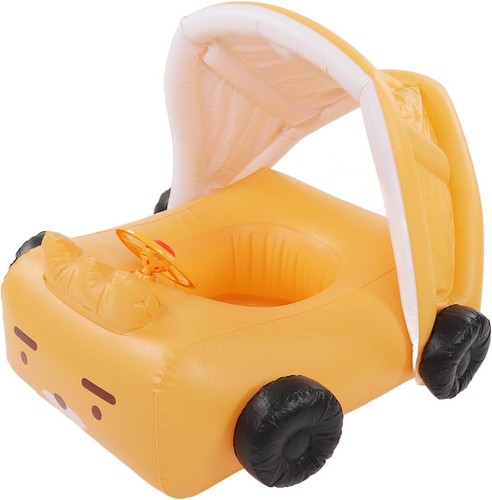 Flotador inflable para piscina para bebés con dosel desmontable, bebés pequeños - amarillo - Imagen 2 de 6