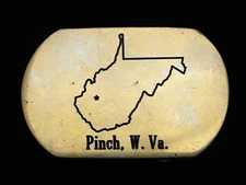 PH07138 VINTAGE 1980 **PINCH, W. VA.** COMMEMORATIVE SOLID BRASS BARON BUCKLE