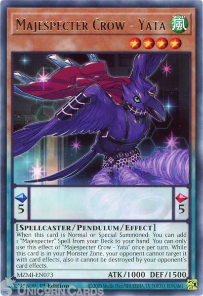 MZMI-EN073 Majespecter Crow - Yata :: Rare 1st Edition YuGiOh Card