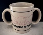 VINTAGE 1982 DNA HANGOVER “Morning After” Gag Mug! Pink Elephants! Double Handle — photo 5