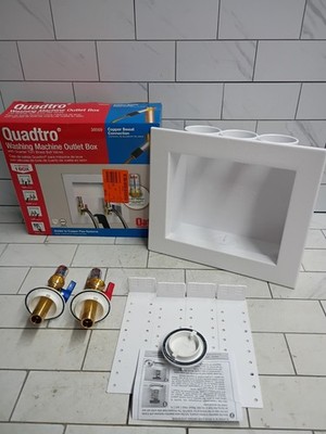 Sweat Connection Washing Machine Outlet Box Water Hammer Arresters 1/4'' Turn= OB