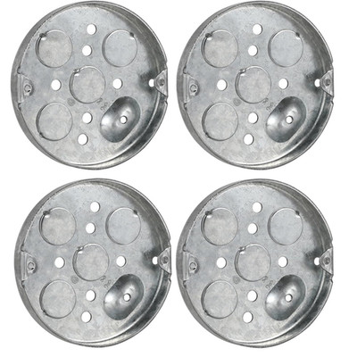 Four 4'' Ceiling Electrical Box Galvanized Steel,Pancake Box for Ceiling Fan and