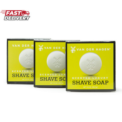 Van Der Hagen Men'S Luxury Scented Shave Soap (Pack of 3)