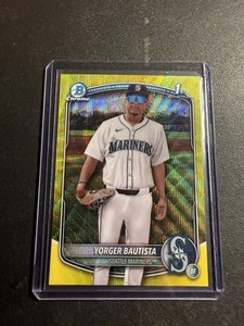 2025 Bowman Chrome 1st Yorger Bautista Yellow Wave Refactor #/75 SP