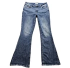 M Jeans By Maurice Classic Flare Jeans Womens 12 Long Blue Mid Rise Stretch