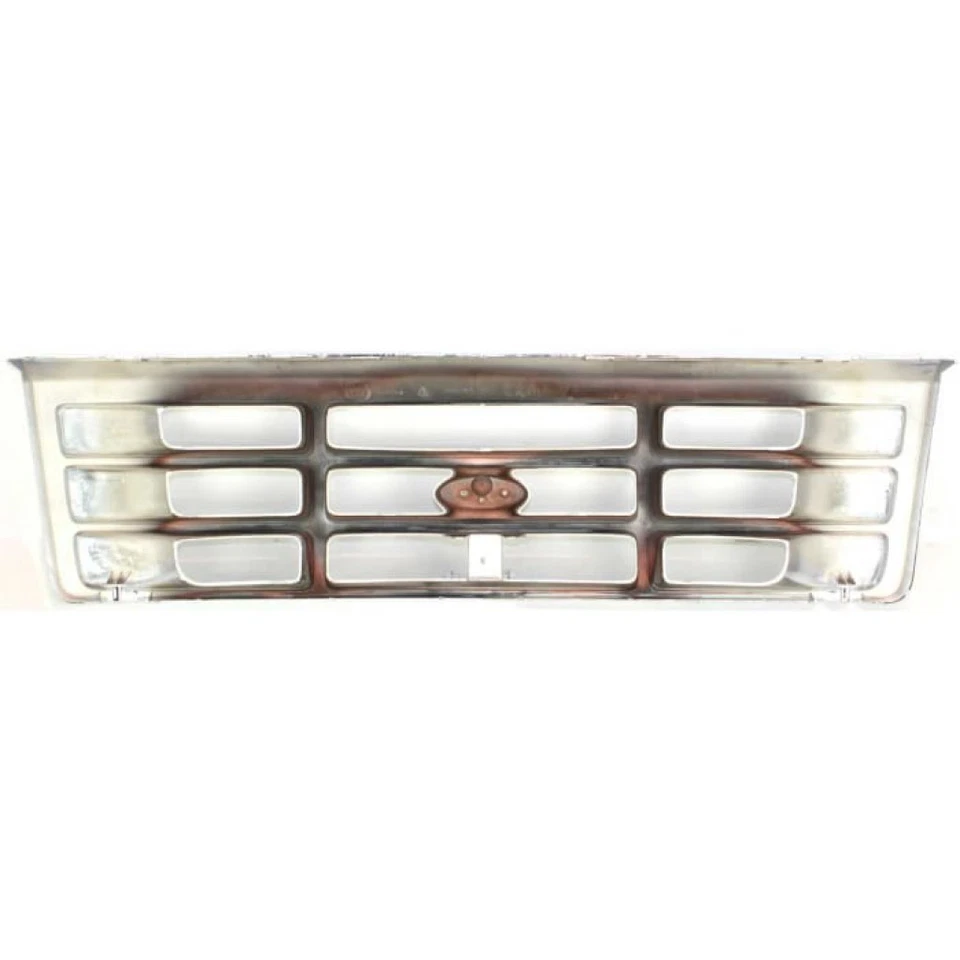For Ford F Super Duty Grille Assembly 1992-1997 Chrome Shell & Insert Plastic - Image 3 of 4