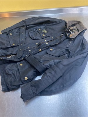 Barbour A7 Int C40 Men s M-L (48inChest) Black Waxed Motorcycle Biker Jacket