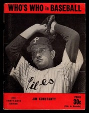 1951 WHO'S WHO in BASEBALL - Jim Konstanty Front Stan Musial Inside Back Cover !