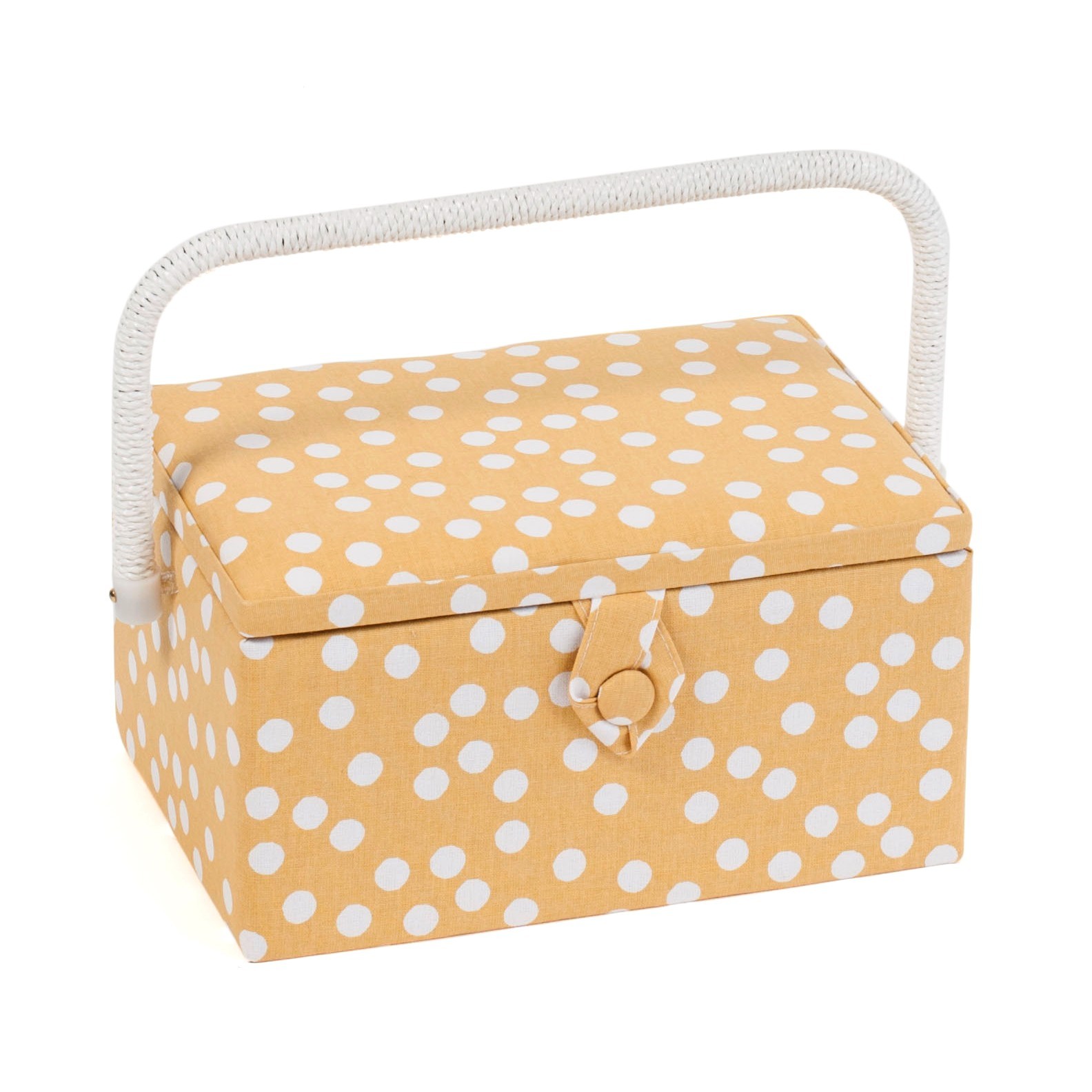 Hobby Gift: Sewing Box (M): Yellow Polka Dot: NO TRAY