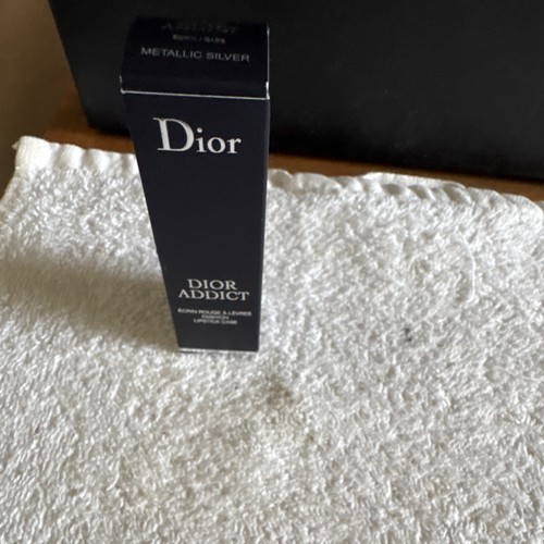 Dior Dior Addict Metallic Silver Lipstick Case with Mirror Fashion Makeup Holder