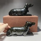 Pair Chinese Antique Attract Wealth Jade Dog — photo 2