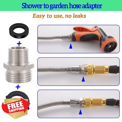 #ad #ad 304 Stainless steel garden hose Adapter Bathroom shower tube to garden hose a... $27.20