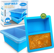 Extra-Large Silicone Freezing Tray with Lid, 1-Cup Freezer Tray for Soup, Silico