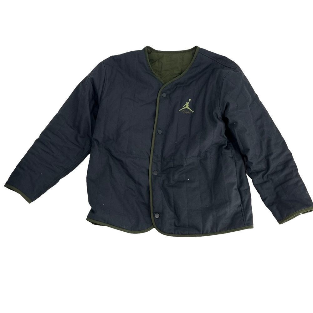 SACAI X NIKE Nike Air Jordan Giacca Uomo Medium Nero Verde Flight Heritage Fodera Reversibile