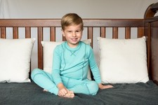 NEW Kids 100 Australian Merino Wool Pyjamas Thermal Base Layer Aqua Size 14 YRS