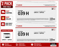 2 PACK Canon 039H 0288C001 Black Toner Cartridge Original / New / Fast Ship