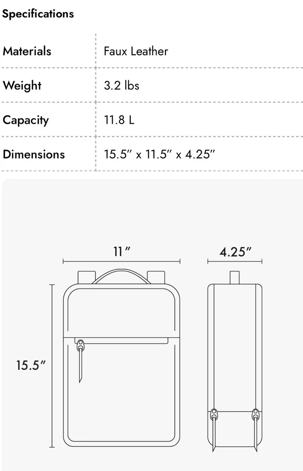 CALPAK Kaya 15 inch Laptop Backpack in Gunmetal Black - Image 4 of 4