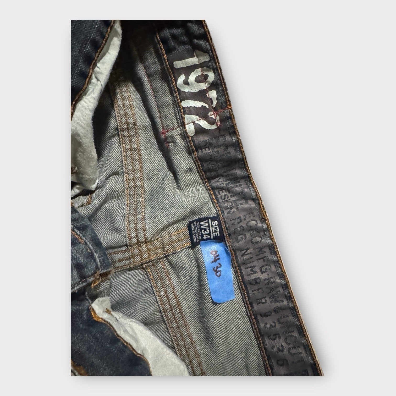 ECKO Men’s 34 Skater Baggy VTG Y2K Embroidered Denim Jeans Waist Grunge image 6